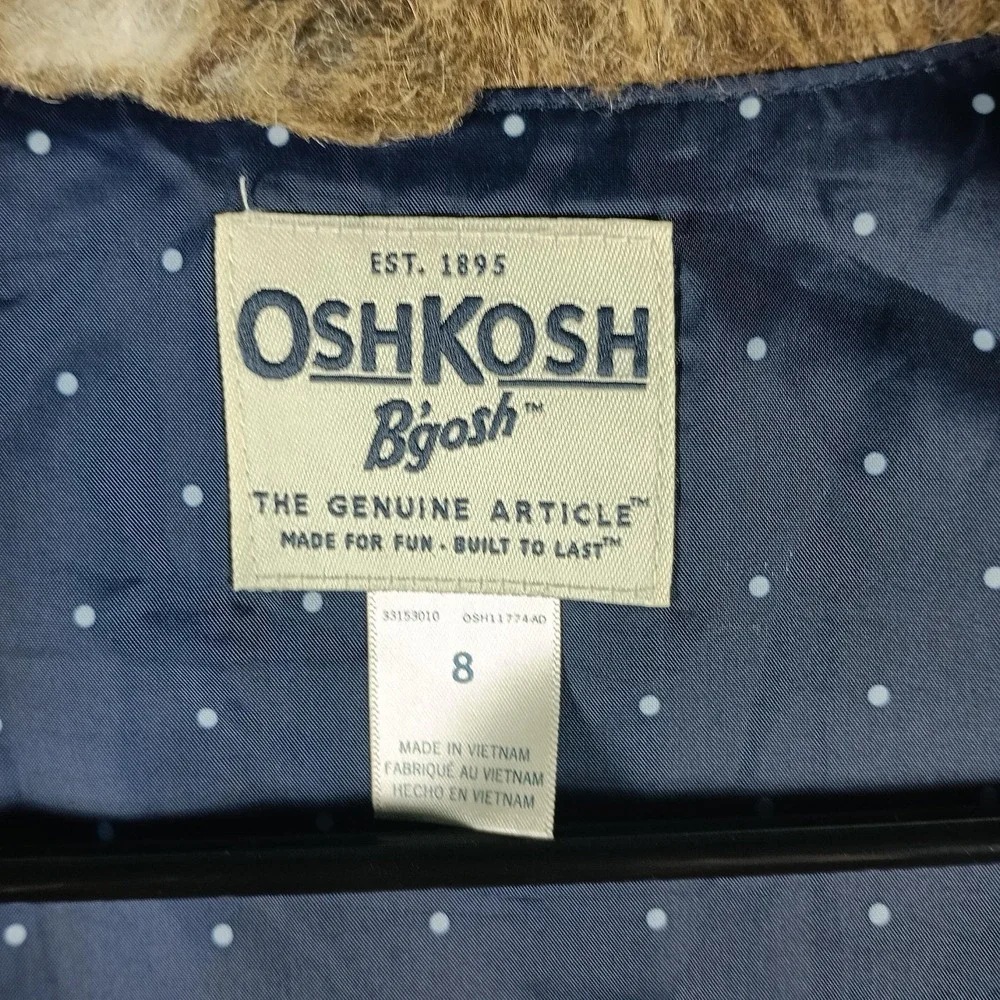 OshKosh Bgosh Vest Girls Size 8 Brown Faux Fur Belted Lined Boho Cowgirl